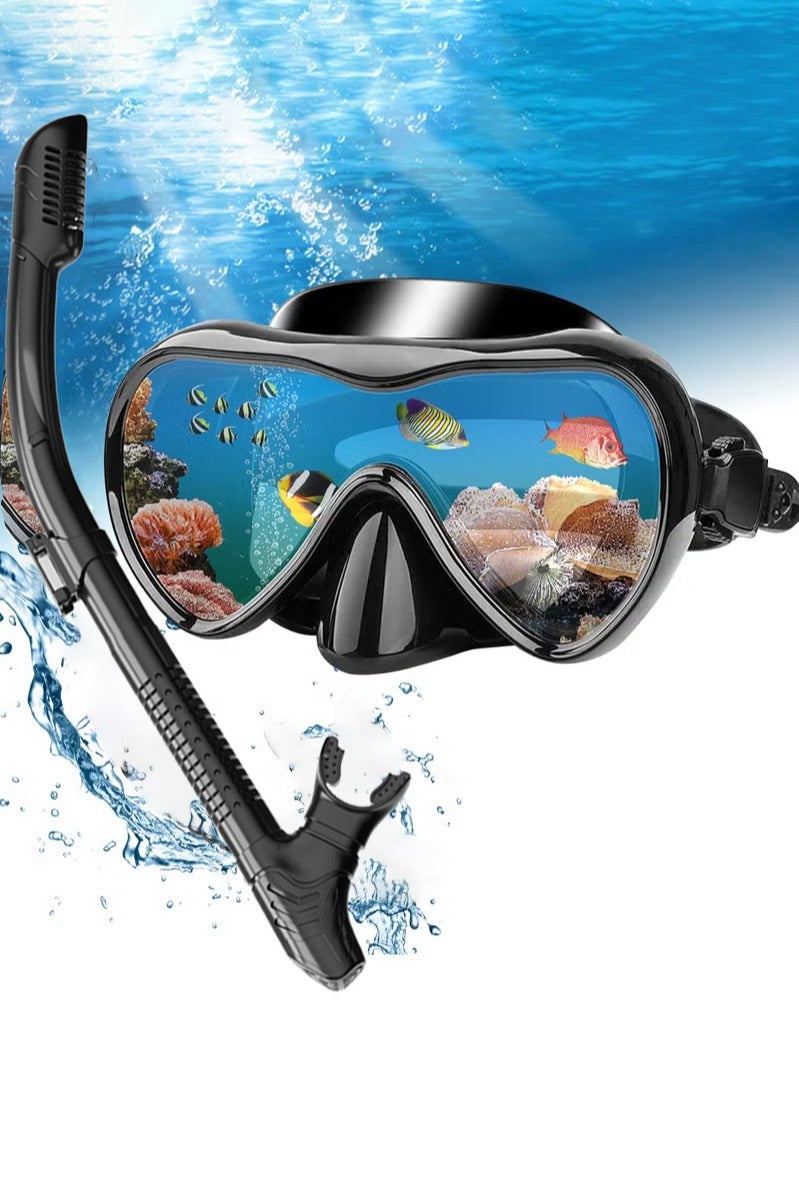 ساكن معدات الغطس للبالغين، طقم غطس جاف، قناع غطس ذو رؤية واسعة 180 درجة، قناع غطس للتنفس الحر للغطس والغوص والسباحة - Image 3