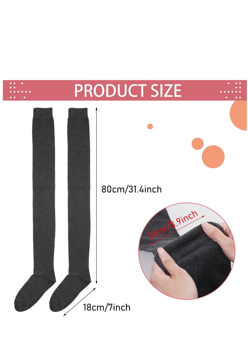 KASTWAVE Women Knee Socks High Socks High Thigh Stockings for Cosplay, Halloween, Party, Daily Wear （Grey） - Image 2