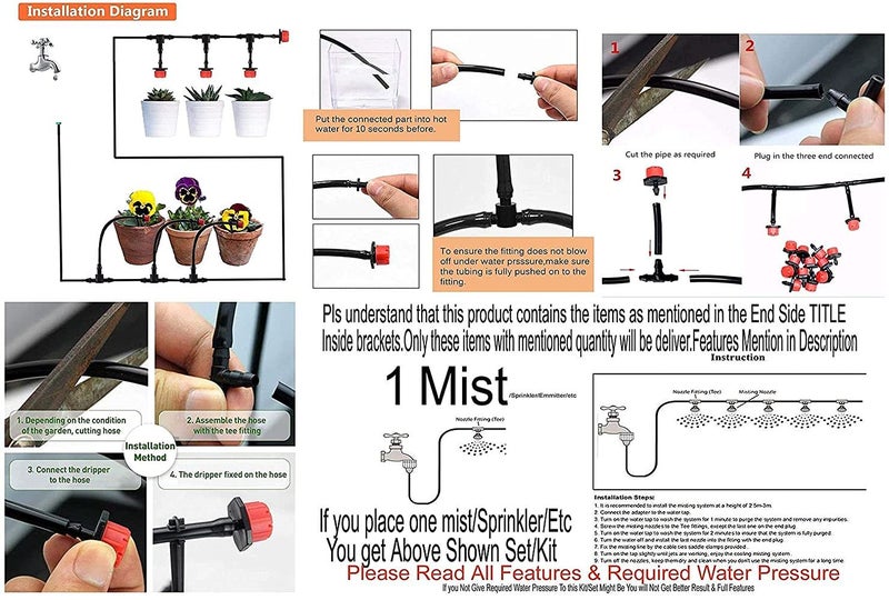 DIY Crafts Diy Crafts 12085 6536 7 Plants Drip Irrigation System Garden Irrigation Spray Watering Kit, Multicolor  - Image 5