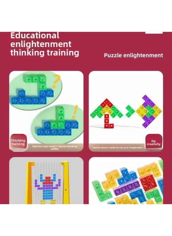 Children's 3D Tetris Building Blocks Stereo Puzzle Toy 3 To 6 Years Old 4 Thinking Training 8 Boys And Girls-Color:[red Model] + Upgraded Frog Scale {38 Frogs + 10 Numbers + 30 Cards}