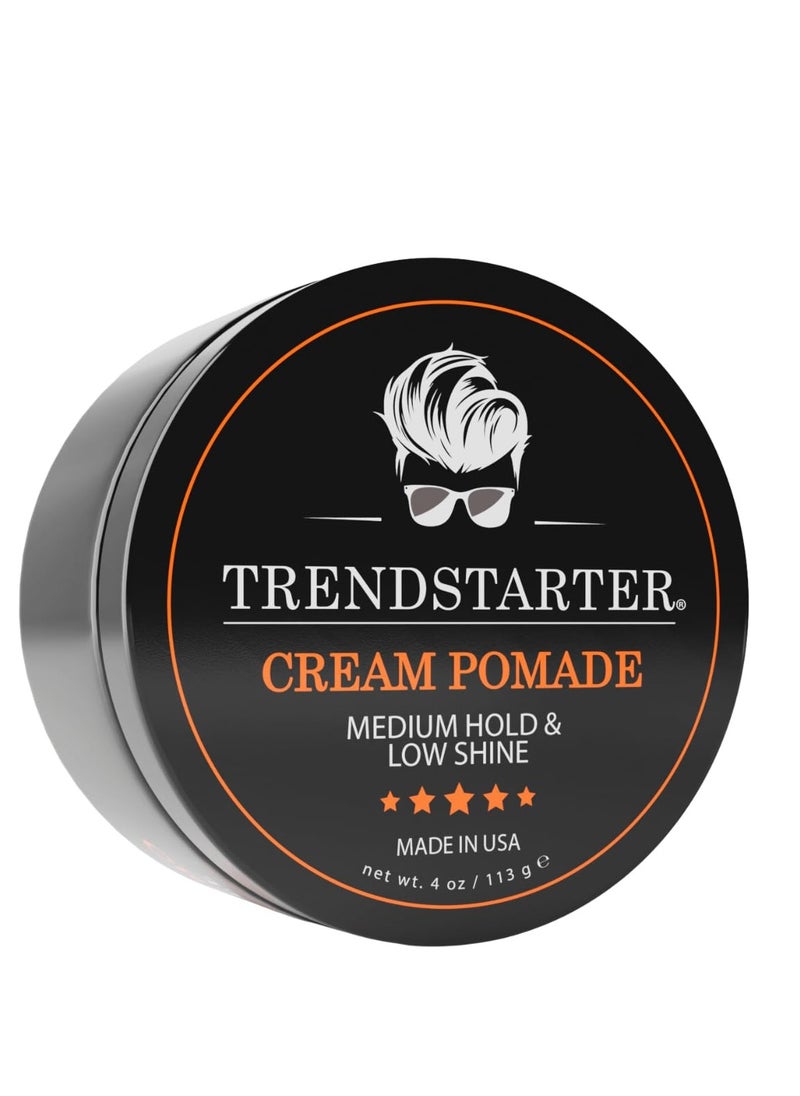TRENDstarter - TRENDSTARTER - CREAM POMADE (4oz) - Medium Hold - Low Shine - Water-Based All-Day Hold Premium Hair Styling Putty Products - Image 1