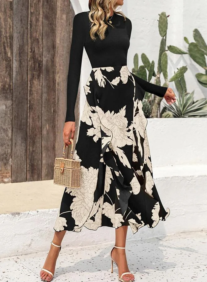 Take Two Women Floral Print A-Line Midi Dress