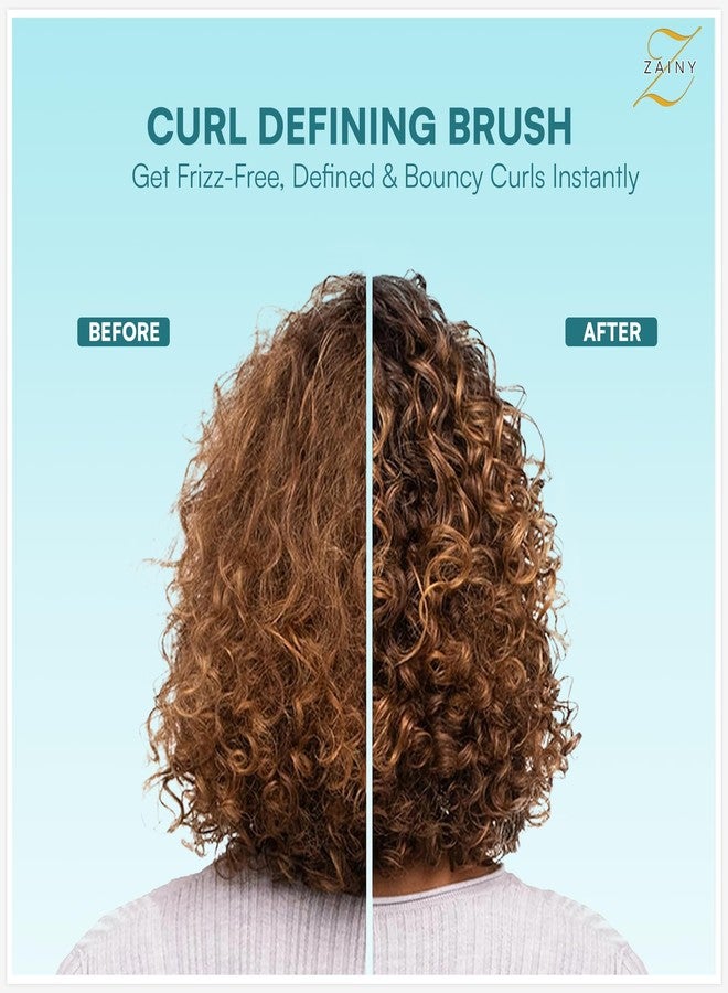 ZAINY Curl Defining Brush 2PC Set, Wide Tooth Comb for Curls, Curly Hair Brush for Women, Wet Detangler Wavy Hairbrush & Shower Detangling Curl Comb & Define Curl Brush for Kids, Girls, Toddlers & Men - Image 2