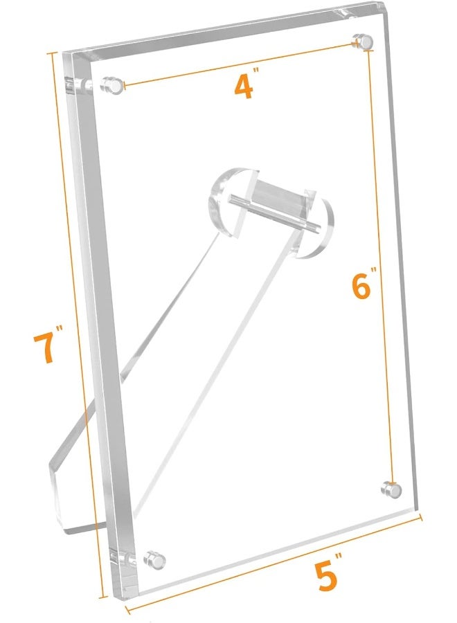 NIUBEE 4x6 Picture Frame, Acrylic Clear Photo Frame with Magnets for Tabletop Display, 2 Pack - Image 3