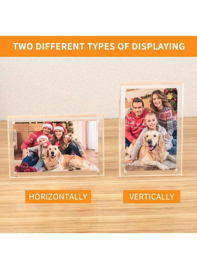 NIUBEE 4x6 Picture Frame, Acrylic Clear Photo Frame with Magnets for Tabletop Display, 2 Pack - Image 4