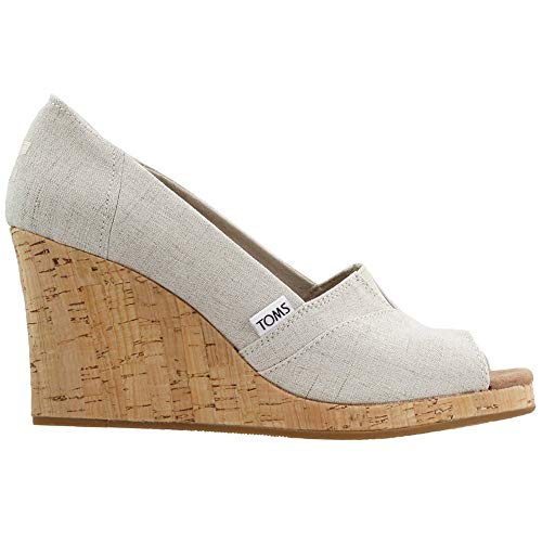 TOMS Women's Classic Espadrille Wedge Sandal, Natural Crosshatch Jacquard, 8 - Image 1