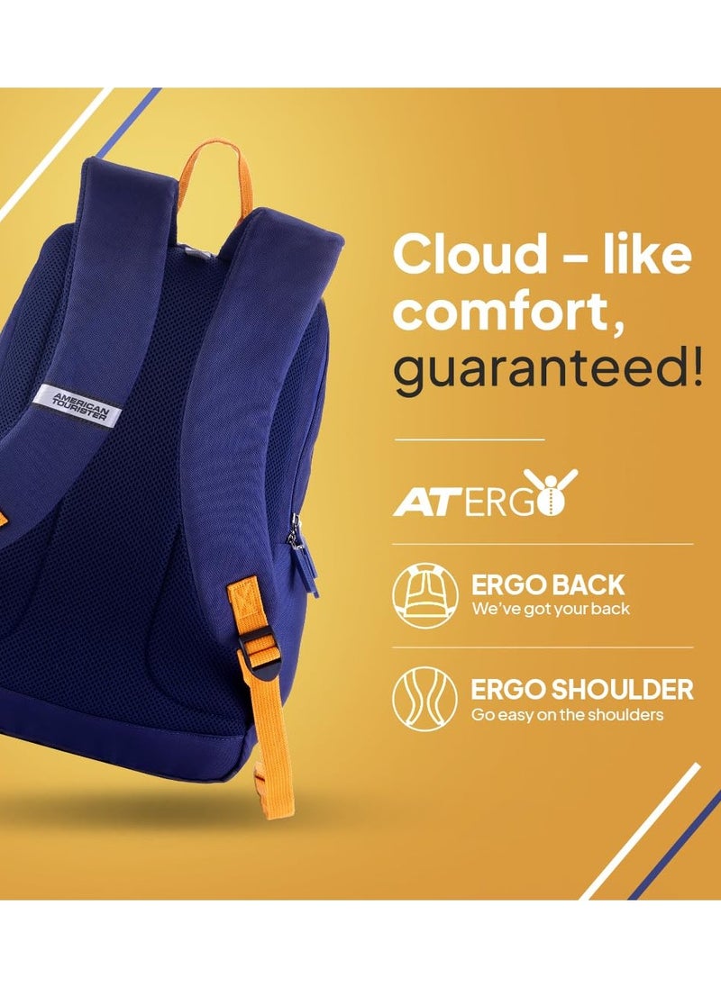 AMERICAN TOURISTER American Tourister Carter, 28L Volume College and Office Laptop Backpack with Front Organizer and Spacious Interiors for Men & Women - Naval  - Image 2
