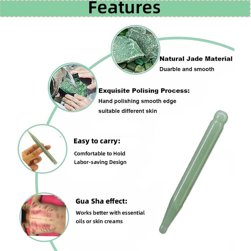 TOP SEWING Jade Acupuncture Pen Deep Tissue Gua Sha Massage Tools Natural Facial Tool Manual Acupuncture Massage Pen for Full Body - Image 3