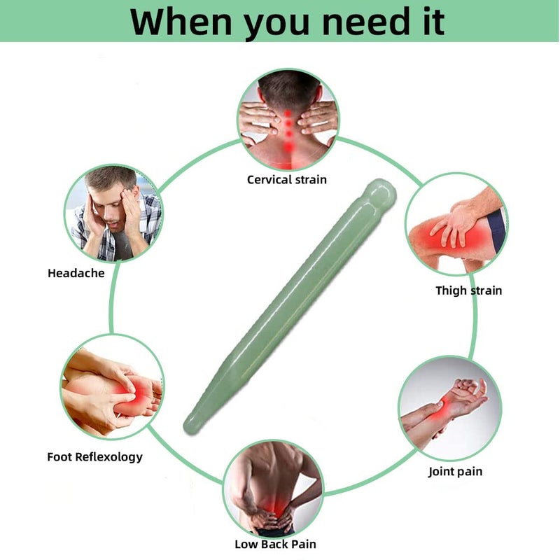 TOP SEWING Jade Acupuncture Pen Deep Tissue Gua Sha Massage Tools Natural Facial Tool Manual Acupuncture Massage Pen for Full Body - Image 4