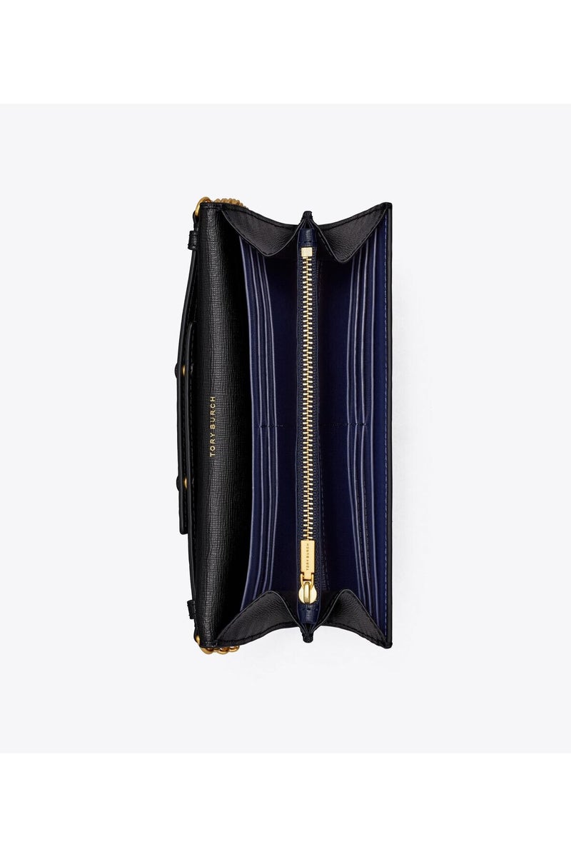 Tory Burch محفظة جلد روبنسون على سلسلة بلون الهيل - Image 4