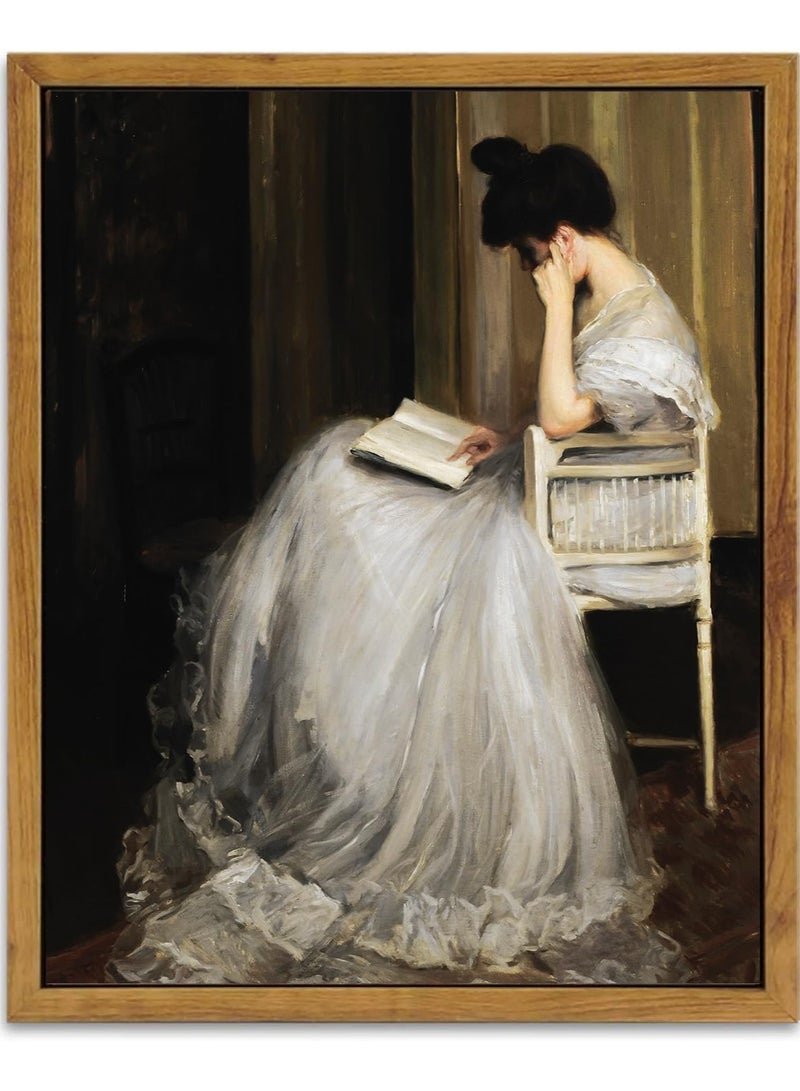 Today Idea Vintage Wall Decor Art Print, Framed Canvas Wall Art Mid-Century Lady Classical Women Painting Picture, Vintage European Portrait Wall Decor for Bedroom Bathroom Decor Wall Art(9"x11") - Image 1