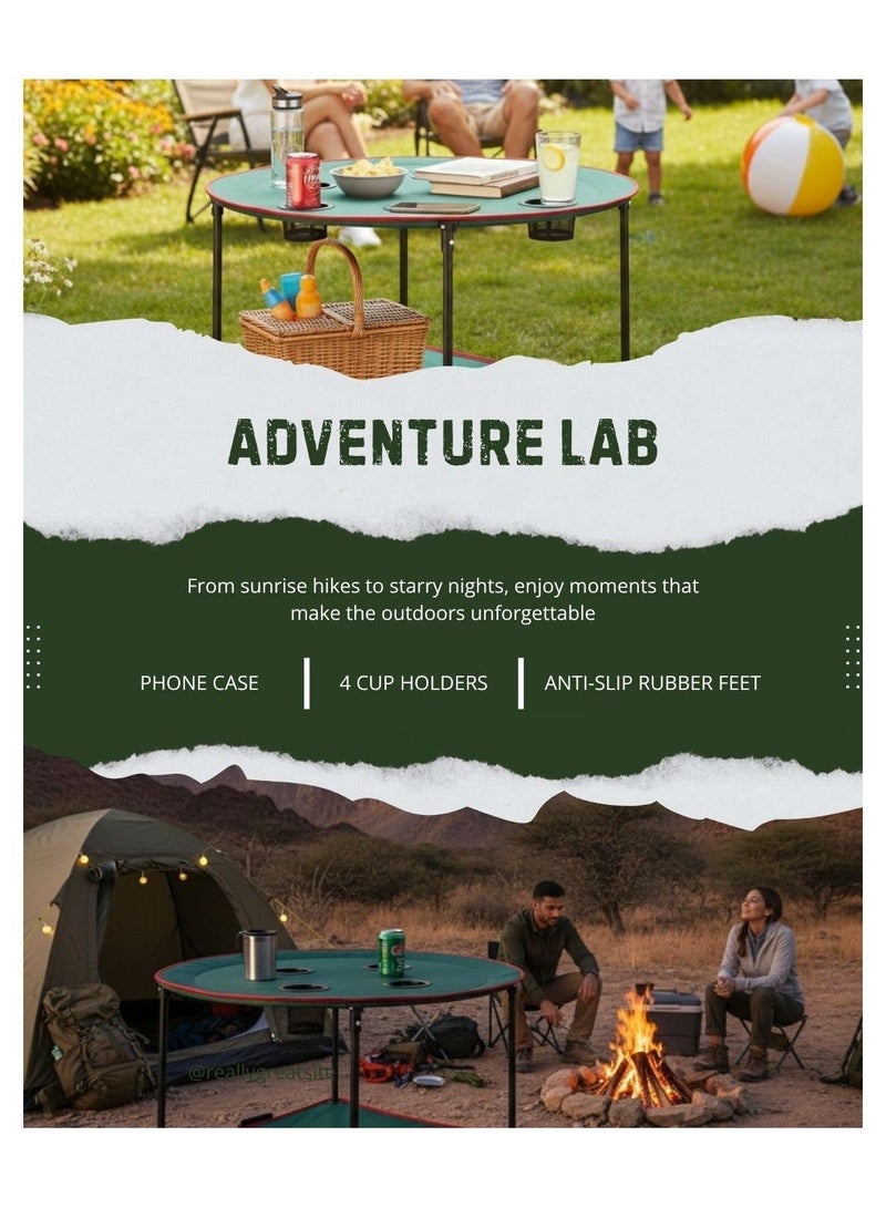 Adventure Lab Portable Folding Camping Table, Lightweight Aluminum Outdoor Picnic Table with Carry Bag, Compact Collapsible Table for Camping, Beach, Hiking & BBQ - Image 3