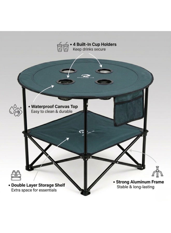 Adventure Lab Portable Folding Camping Table, Lightweight Aluminum Outdoor Picnic Table with Carry Bag, Compact Collapsible Table for Camping, Beach, Hiking & BBQ - Image 3