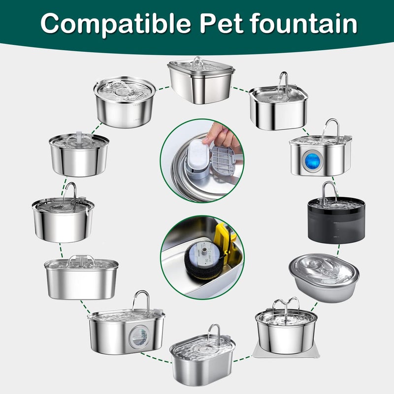 KANCHOU Cat Water Fountain Stainless Steel with Water Level Window,108oz/3.2L Cat Fountain Quiet Automatic Pet Water Fountain for Cats and Small Dogs - Image 2