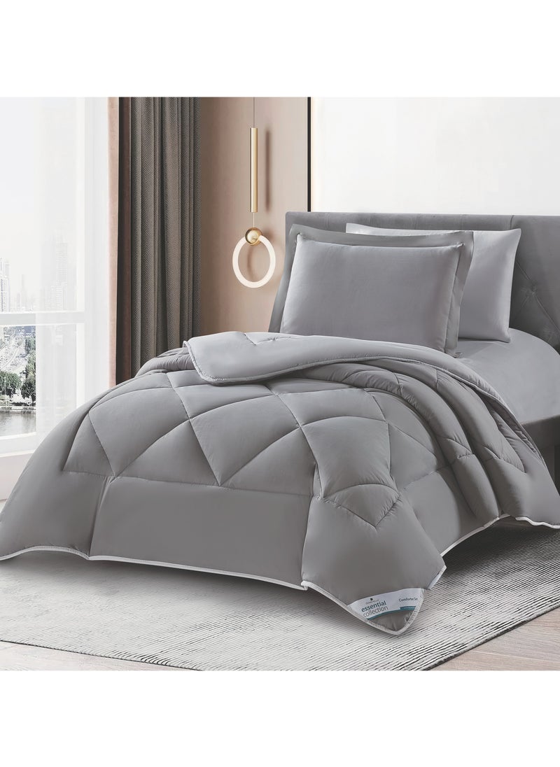 Donetella Bedding Comforter Set, Single Size Fits 120x200 cm - 4-Pcs Solid Quilted Bed Set, Microfiber Fabric - 1 Comforter, 1 Fitted Sheet And 2 Pillow Shams  - Image 1