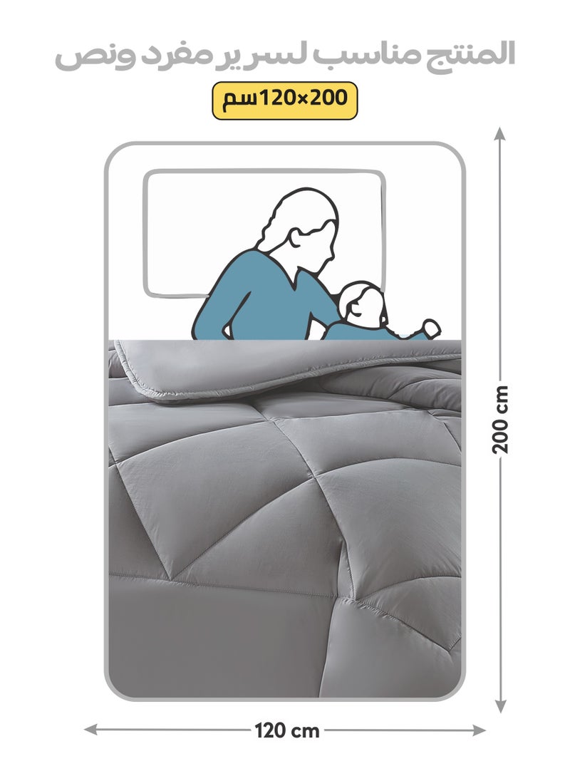 Donetella Bedding Comforter Set, Single Size Fits 120x200 cm - 4-Pcs Solid Quilted Bed Set, Microfiber Fabric - 1 Comforter, 1 Fitted Sheet And 2 Pillow Shams  - Image 3