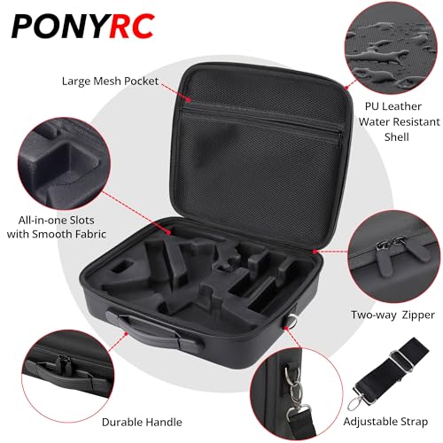 PONYRC حقيبة حمل PONYRC RS 4 Mini، حقيبة سفر جلدية PU مقاومة للماء لحفظ الكاميرا المحمولة لجهاز DJI RS 4 Mini Creator Combo، مثبت خفيف الوزن وإكسسواراته - Image 4
