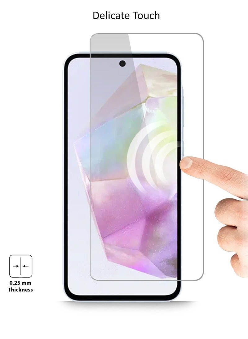 GMAX حماية شاشة زجاجية مقساة HD لجهاز سامسونج جالاكسي A36 5G - مضادة للانعكاس ومضادة للفقاعات بصلابة 9H وسمك 0.33 مم وحواف مدورة وسهولة في التركيب - Image 4