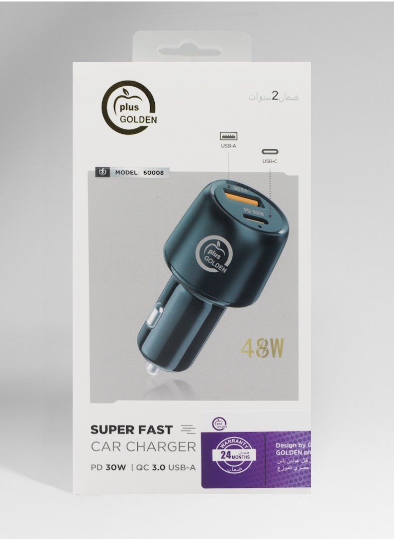 GOLDEN PLUS - car charger 48 W  with a USB C& USB A - Image 1