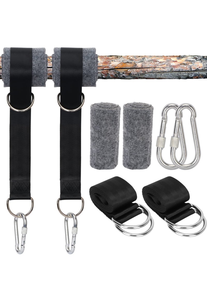 SYOSI Tree Swing Hanging Straps Kit, 5ft Extra Long Ultra Strong Hammock Strap Holds 1000 Lbs, with Two Heavy Safer Lock Snap Duty Carabiners for Tree Swing & Hammocks, Carry Pouch Easy Fast Installation - Image 1