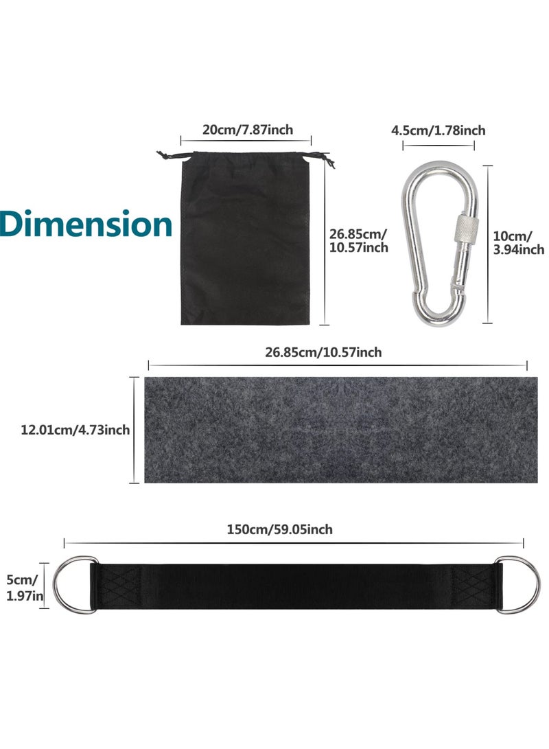 SYOSI Tree Swing Hanging Straps Kit, 5ft Extra Long Ultra Strong Hammock Strap Holds 1000 Lbs, with Two Heavy Safer Lock Snap Duty Carabiners for Tree Swing & Hammocks, Carry Pouch Easy Fast Installation - Image 2