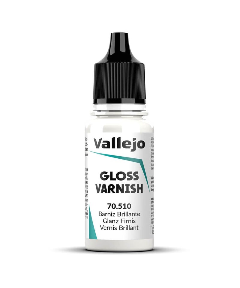 Vallejo - Permanent Acrylic Varnish | Glossy Finish 18 ml. (0.6 fl.oz.) | Extraordinary Hardness & Permanence | Scratch Resistant & Non-Yellowing | Outdoor and Indoor Surfaces