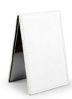 Yueton Shatterproof Stainless Steel Ultrathin Folding Travel Mirror Makeup Mirror with PU Leather Case Cover for Personal Use, Camping, Travelling, Emergency Signaling  - Image 2