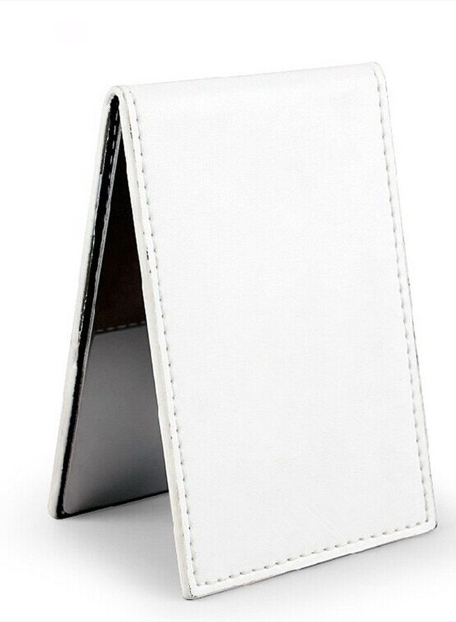 Yueton Shatterproof Stainless Steel Ultrathin Folding Travel Mirror Makeup Mirror with PU Leather Case Cover for Personal Use, Camping, Travelling, Emergency Signaling - Image 2