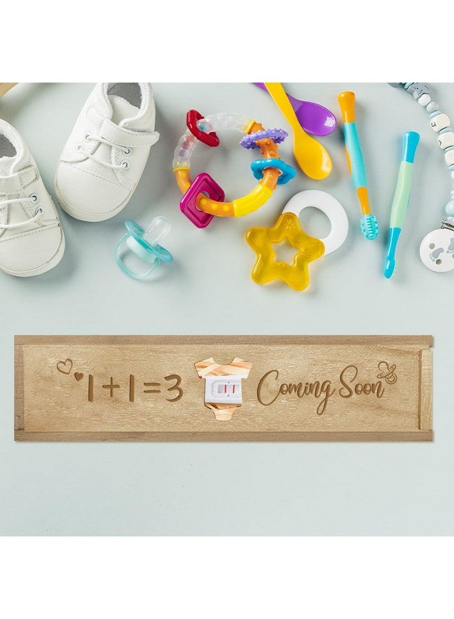 CHGCRAFT Pregnancy Wooden Announcement Gifts Pregnancy Test Keepsake Box with Slide Cover Surprise Announcement Gift with Word to Husband Grandparents Parents, 8x2x1.2inch - Image 4