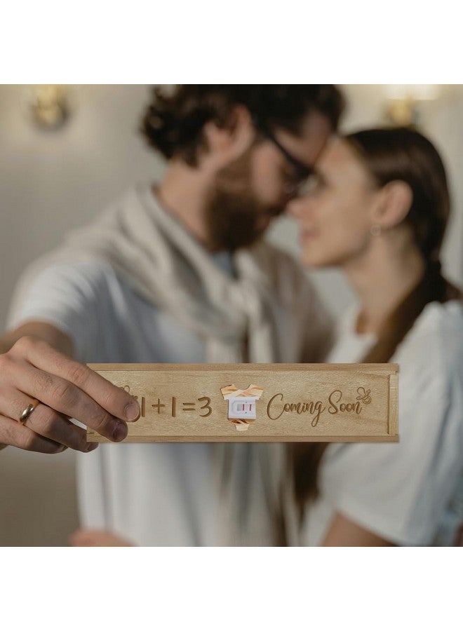 CHGCRAFT Pregnancy Wooden Announcement Gifts Pregnancy Test Keepsake Box with Slide Cover Surprise Announcement Gift with Word to Husband Grandparents Parents, 8x2x1.2inch - Image 5