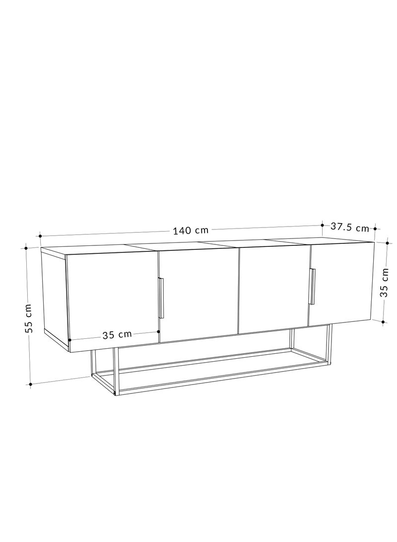 Mourah Home Tontini TV Stand up to 60 Inches - Black Marble/ White/ White Marble - 2 Years Warranty  - Image 3