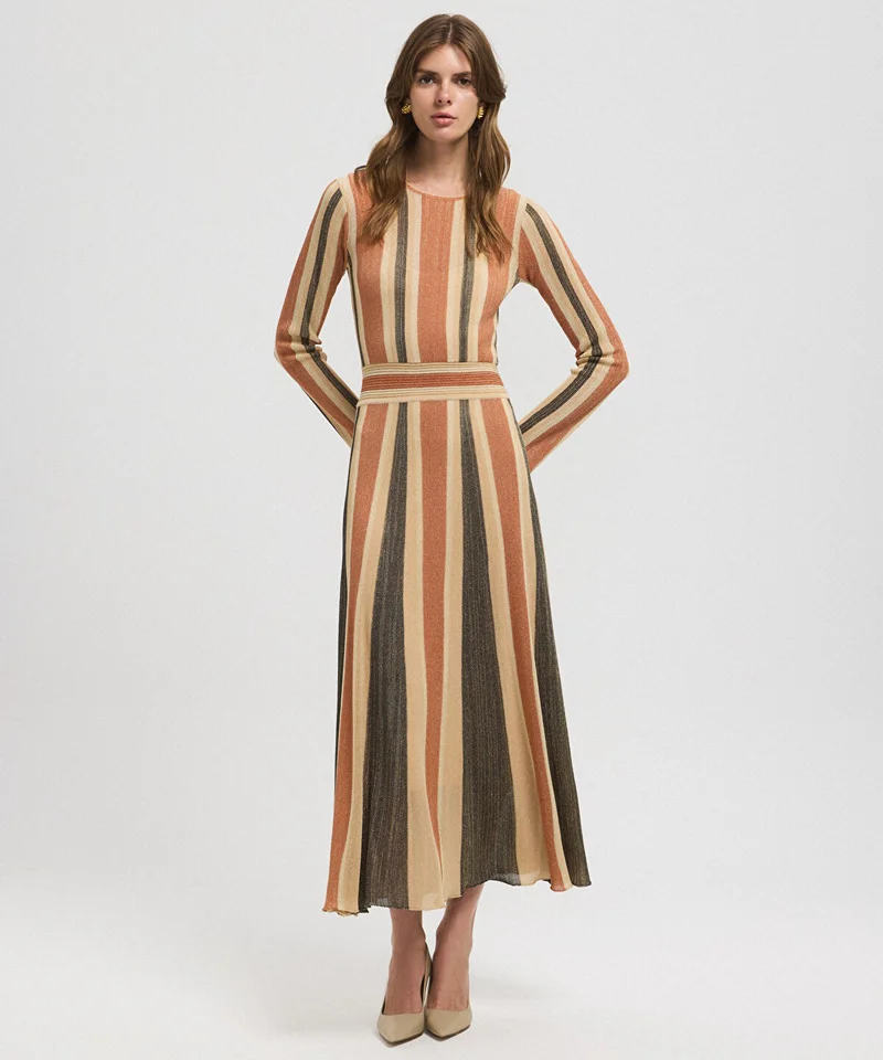 Ipekyol Color-Block Lurex Knit Maxi Dress