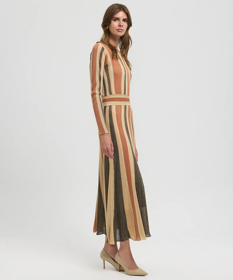 Ipekyol Color-Block Lurex Knit Maxi Dress