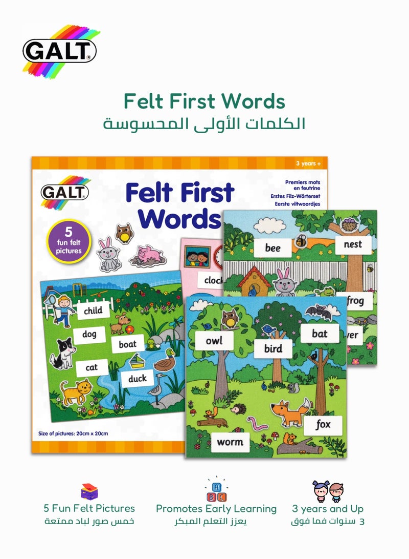 Galt Toys Felt First Words Kit | Educational Felt Toy for Toddlers | 50 Felt Pieces | Fun First Word Learning for Kids | Promotes Early Literacy | 20cm x 20cm - Image 1