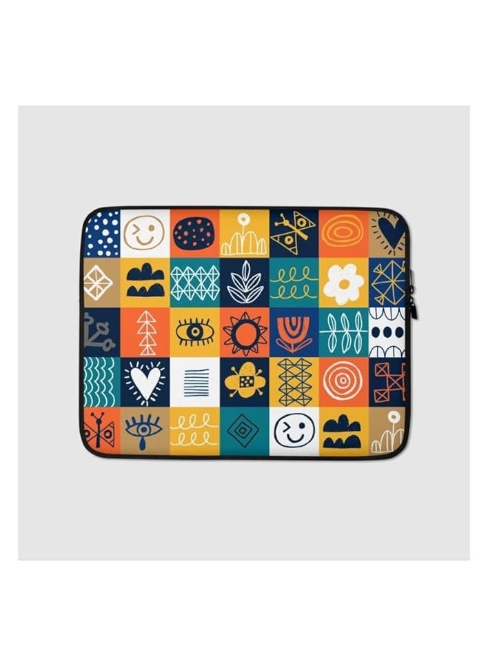 براندسفينتي حافظة كمبيوتر محمول مطبوعة - غطاء واقٍ من النيوبرين بتصميم أنيق، صورة تجريدية مقاس 15.6 بوصة - Image 1