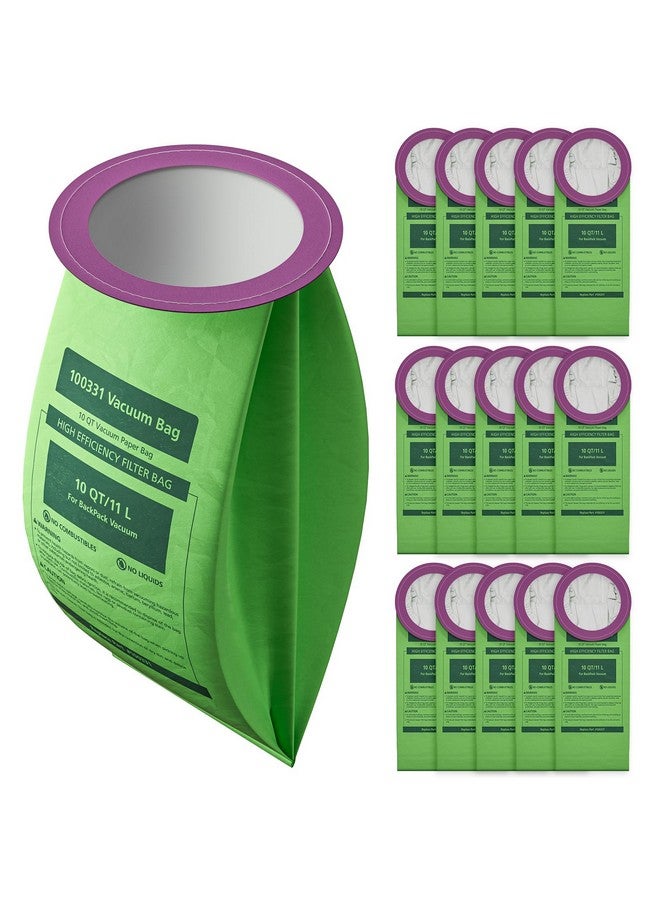 isinlive 16 Pack 100331 Vacuum Bags Replacement for ProTeam 10 QT Backpack Vacuum Cleaner (Coachvac, Super Coachvac, Megavac), Upgraded Vacuum Filters with Open Circular Collar  - Image 1