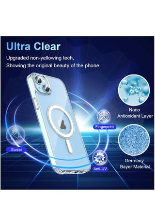 جراب مغناطيسي لهاتف iPhone 14 Plus [غير مصفر MagSafe] غطاء هاتف واقٍ مقاوم للصدمات رفيع وشفاف لهاتف Apple iPhone 14 Plus - view 3