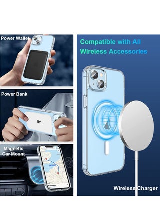 جراب مغناطيسي لهاتف iPhone 14 Plus [غير مصفر MagSafe] غطاء هاتف واقٍ مقاوم للصدمات رفيع وشفاف لهاتف Apple iPhone 14 Plus - view 5