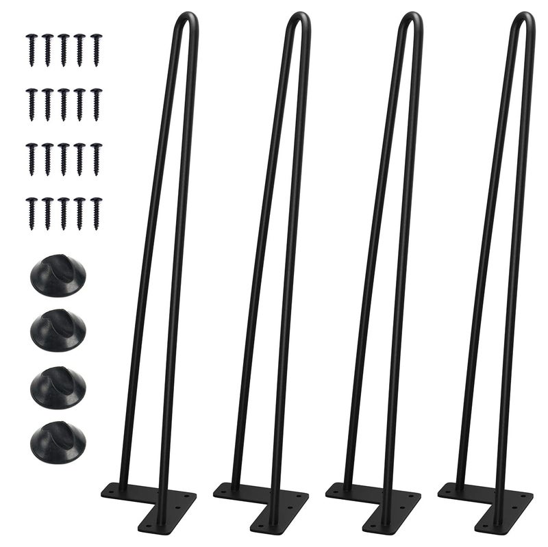 SMARTSTANDARD SMARTSTANDARD 20 Inch Heavy Duty Hairpin Furniture Legs Metal Home DIY Projects for Nightstand Coffee Table Desk etc with Rubber Floor Protectors Black 4PCS