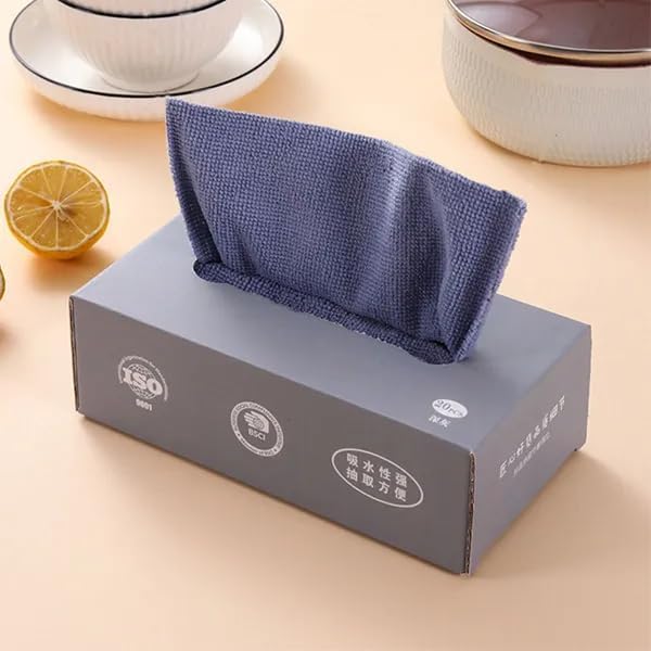 DHARMINSON 20 PCS Magic Wipe Home Microfibre Cloth for Kitchen Cleaning Towels Reusable MultiFunctional Cleaning Rag Reusable Thickened Magic Cleaning Cloth Suitable for Glass Cars Pack of 1