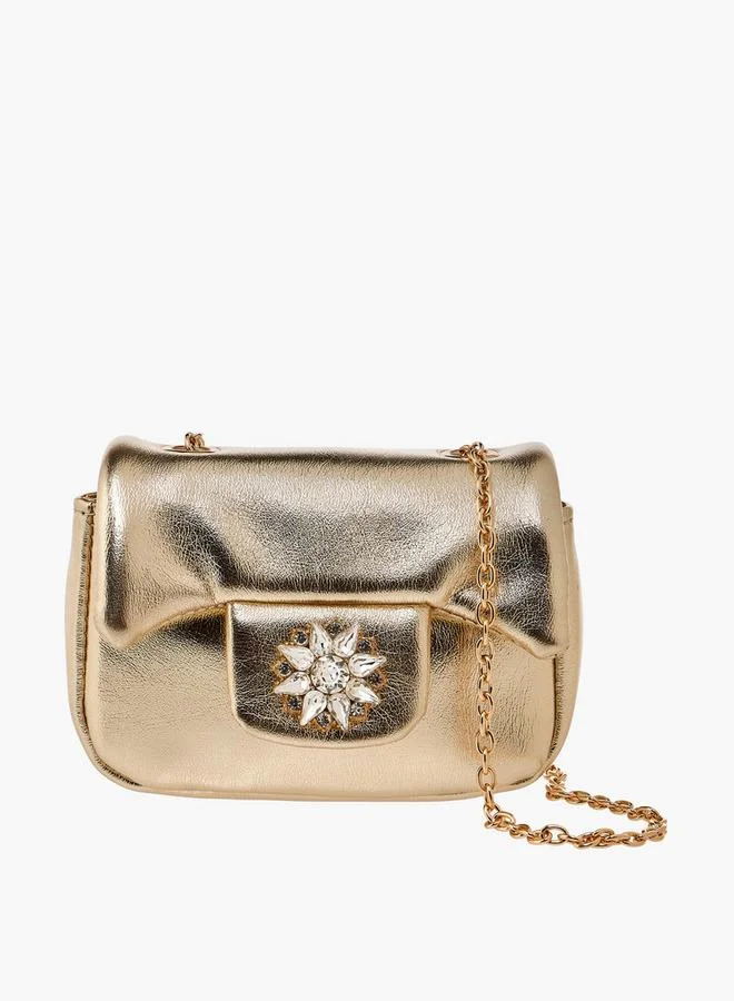 سيليست Embellished Crossbody Bag with Chain Strap Ramadan Collection