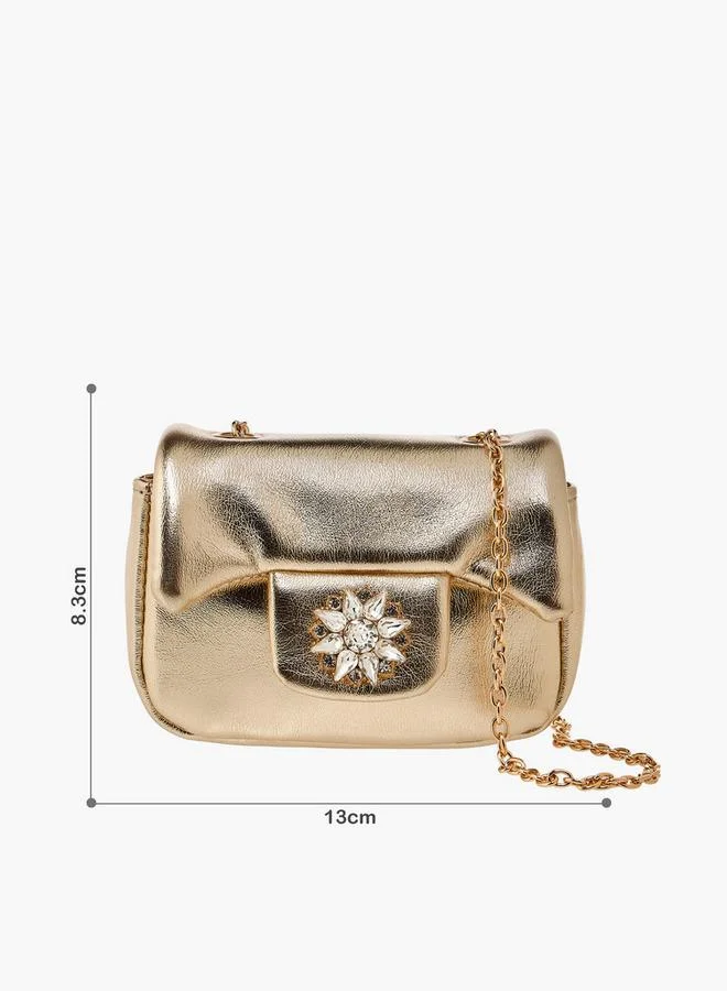 سيليست Embellished Crossbody Bag with Chain Strap Ramadan Collection