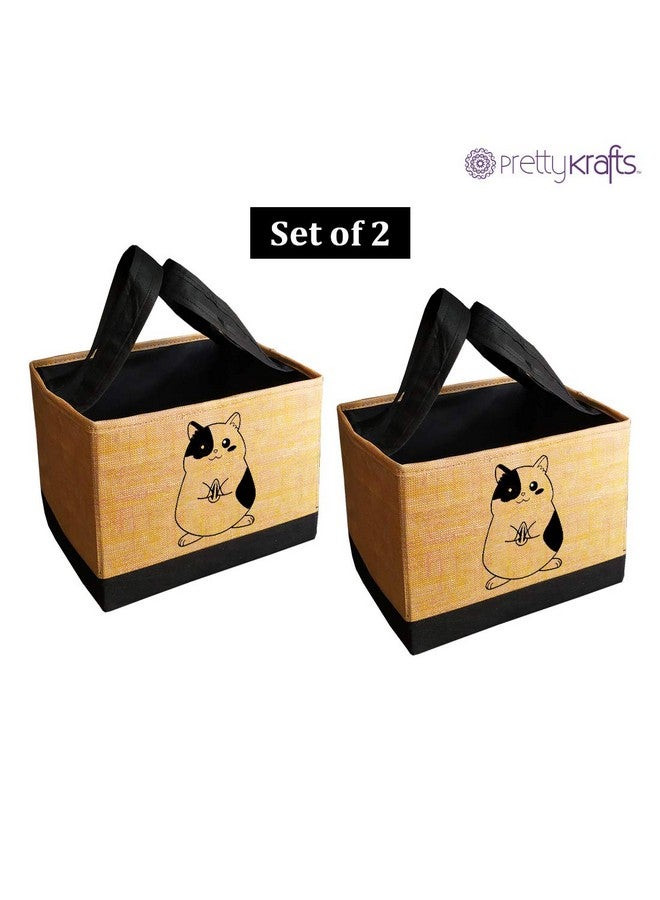 PrettyKrafts Toys storage Box, Storage organizer for kids, (Pack of 2) Jute Brown - Image 2