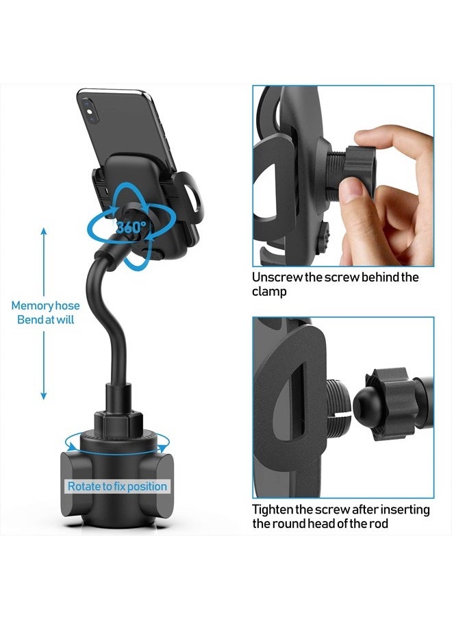 bokilino - Cup Car Phone Holder for Car, Car Cup Holder Phone Mount, Universal Adjustable Gooseneck Cup Holder Cradle Car Mount for Cell Phone iPhone,Samsung,Huawei,LG, Sony, Nokia - Image 1
