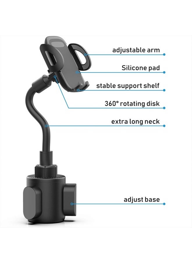 bokilino - Cup Car Phone Holder for Car, Car Cup Holder Phone Mount, Universal Adjustable Gooseneck Cup Holder Cradle Car Mount for Cell Phone iPhone,Samsung,Huawei,LG, Sony, Nokia - Image 1