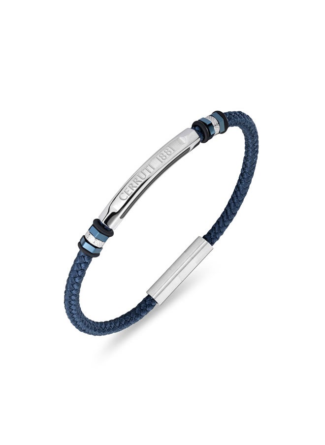 CERRUTI 1881 Tornillo BraceletNavy Blue Nylon with Two-Tone DesignAdjustable Fit for Casual, Relaxed Style  - Image 3