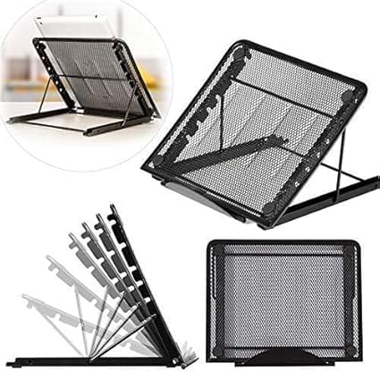 HMAA Multifunctional Mesh Ventilated Adjustable Desktop Laptop Stand 95 X 75 X 06 Inch Black - Image 3