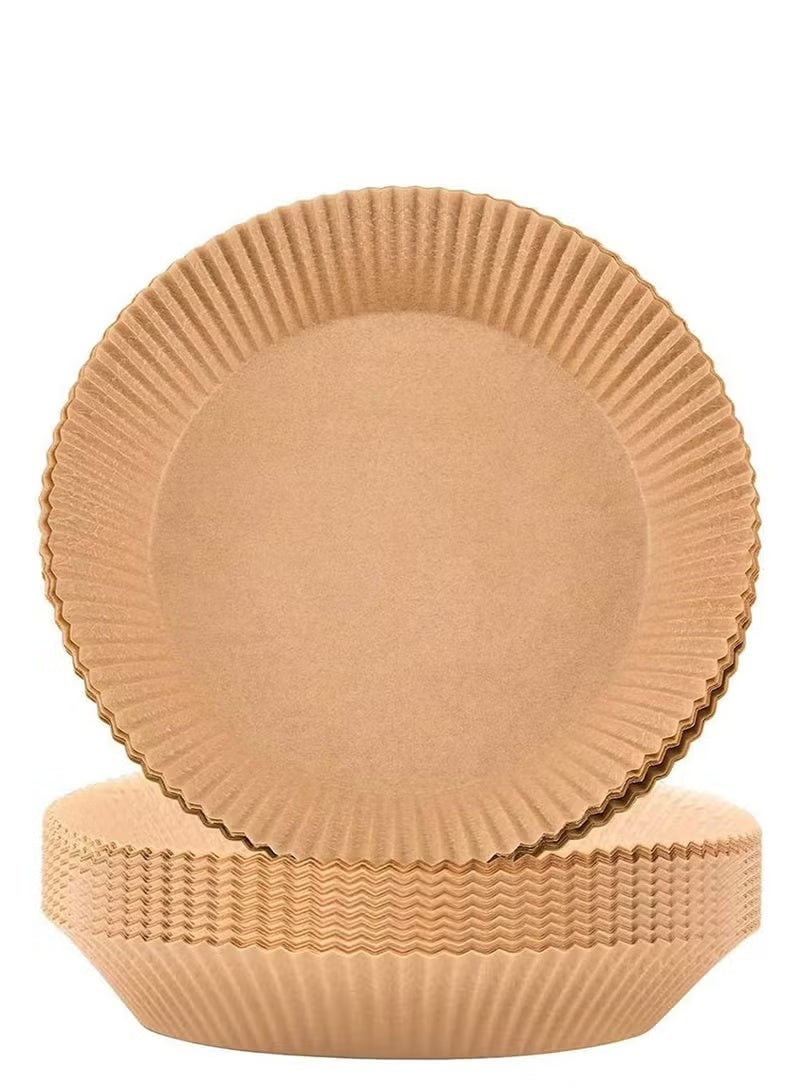 Air Fryer Disposable Paper Liner , Cooking Paper for Air Fryer, Non-Stick Air Fryer Liners, Baking Paper for Air Fryer Oil-proof, Food Grade Parchment for Baking Roasting Microwave 6.3 insh (100pcs) - Image 2