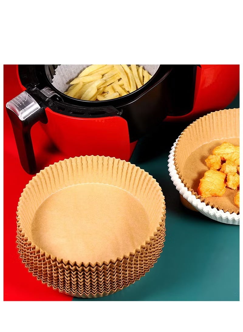 Air Fryer Disposable Paper Liner , Cooking Paper for Air Fryer, Non-Stick Air Fryer Liners, Baking Paper for Air Fryer Oil-proof, Food Grade Parchment for Baking Roasting Microwave 6.3 insh (100pcs) - Image 5