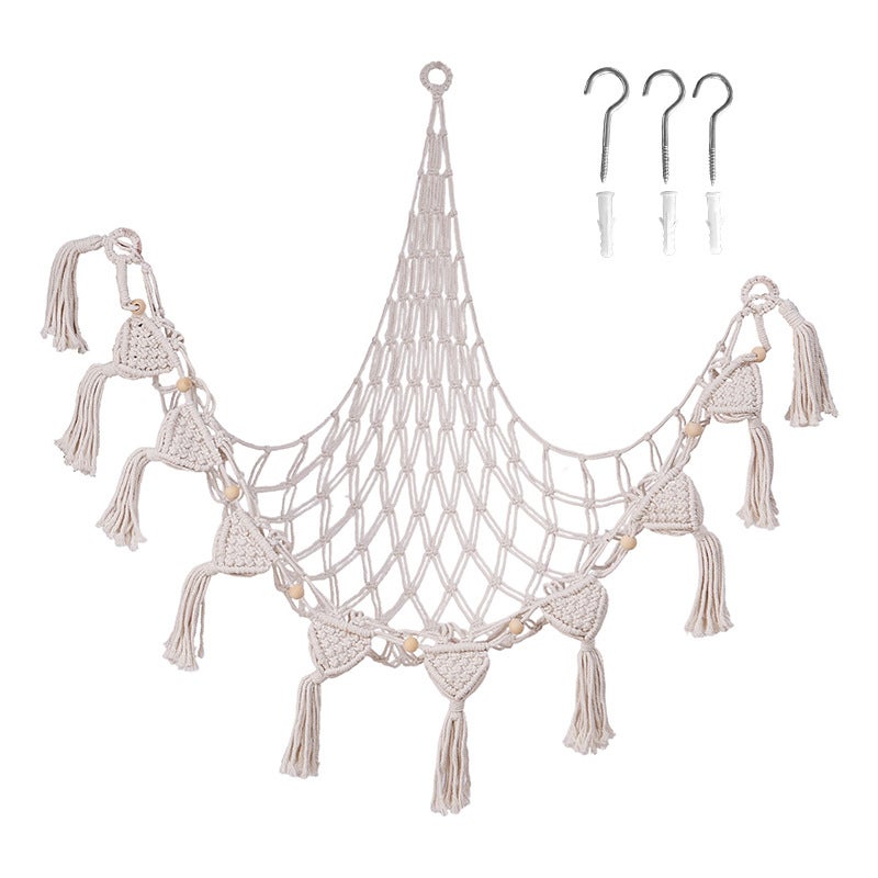 Cotton Rope Triangle Toy Net Pocket Hand-Woven Children'S Toy Storage Decorative Triangle Pocket Decorative Hanging Pocket - Image 1